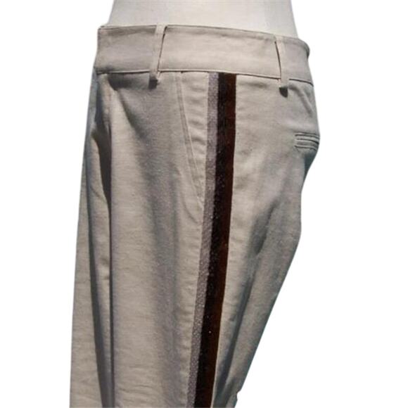 Cache Linen Blend Multi Color Bead Trim Crop Gaucho Pant Stretch New $98 NWT - Picture 5 of 7